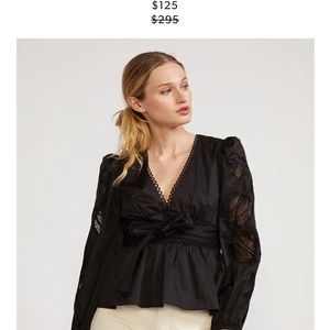 CYNTHIA ROWLEY TULIP EMBROIDERED BLOUSE